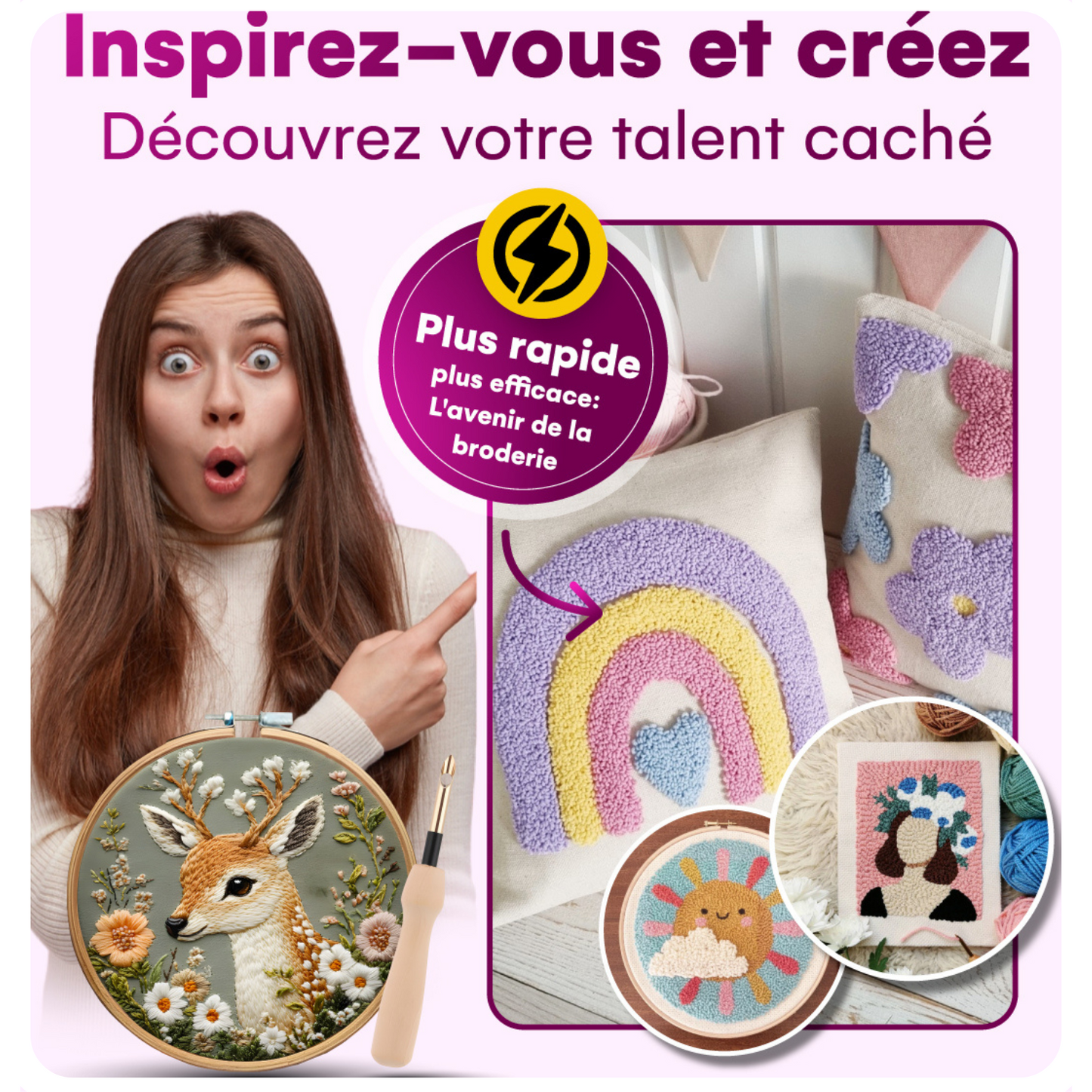 Kit Punch Needle Transformez votre Stress en Art