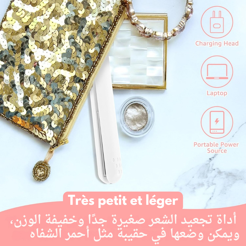 Lisseur & Boucleur 2 en 1    Facile, rapide et portable !