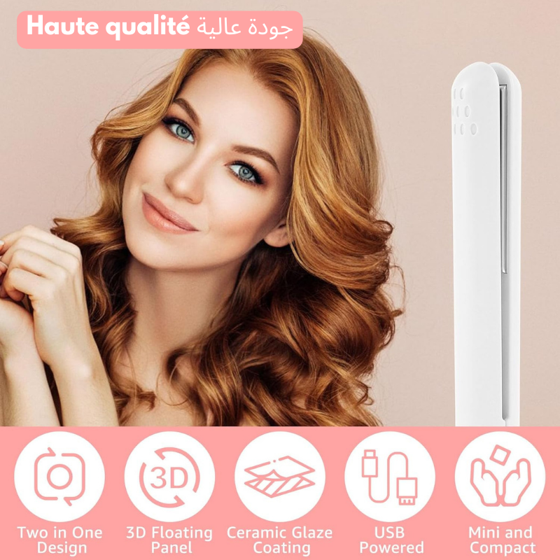 Lisseur & Boucleur 2 en 1    Facile, rapide et portable !