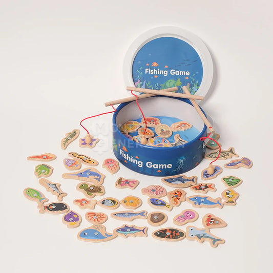 🎣 Jeu de Pêche Montessori en Bois – 1 acheté = 1 offert !