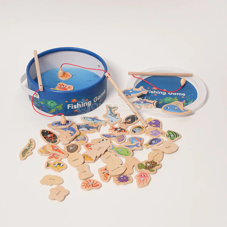 🎣 Jeu de Pêche Montessori en Bois – 1 acheté = 1 offert !